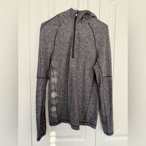 Lululemon Heather Gray Quarter-Zip Activewear Hoodie